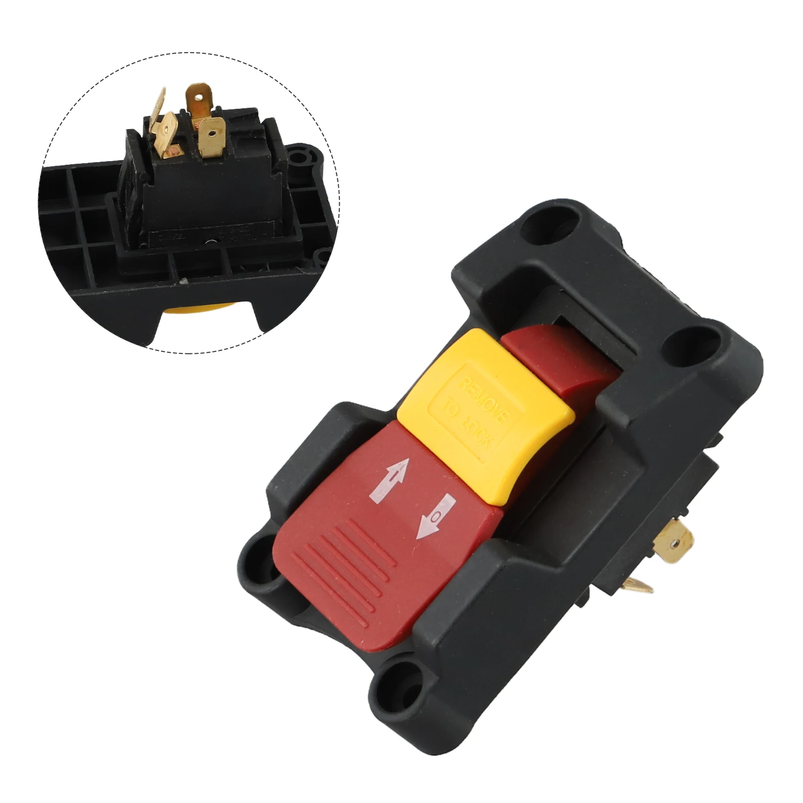 20A 4 Pins DPDT Locking Key Switch HY18-32 Pushbutton For Table Saw Router Drill Press Power Tool Safety Replacement Part
