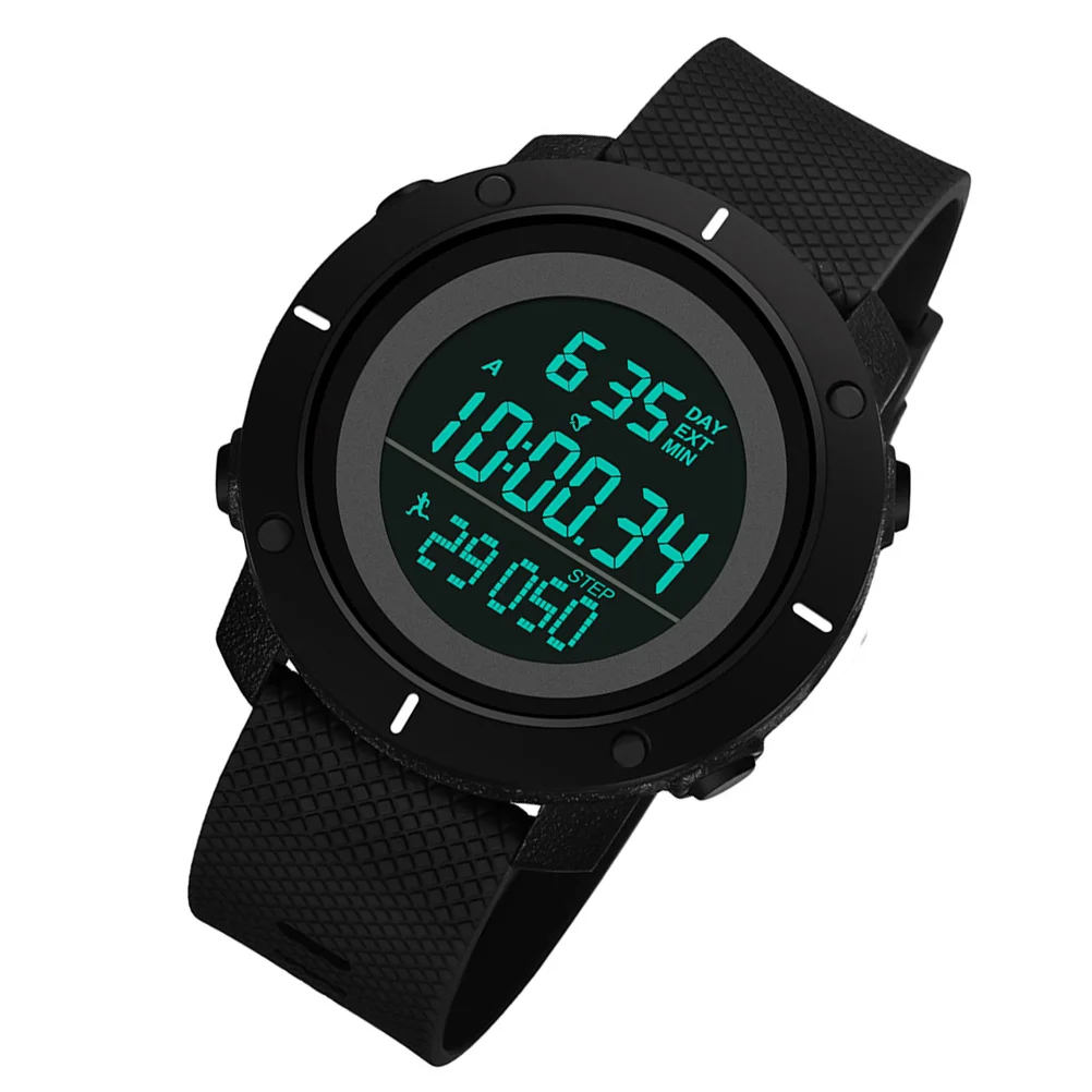 

Multi-Function Digital For Men Black Lightweight Waterproof Sports Watch Chronograph Alarm Stopwatch Timer Illuminated Counting