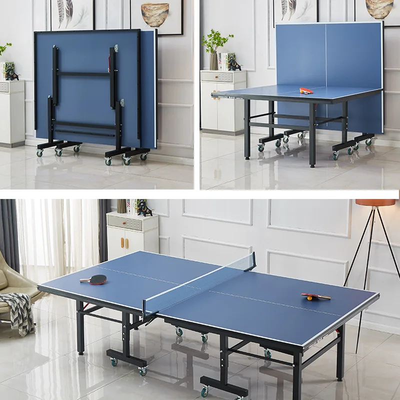 2027 Medium Size Table Tennis Ping Pong Table Foldable Removable Table With Wheels for Unsex
