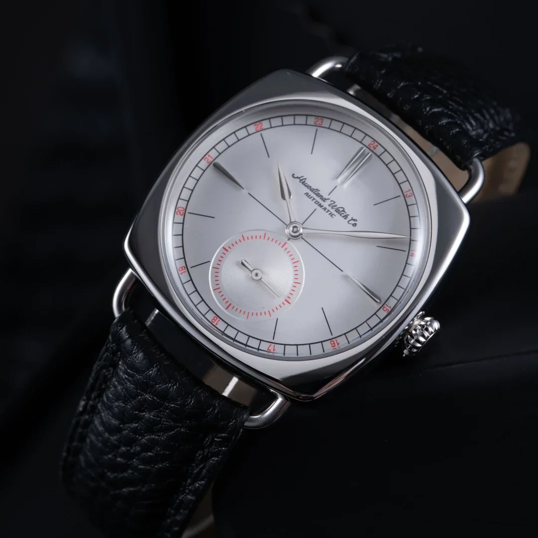 Hruodland 2025 Neue Männer Mechanische Uhr Seagull St1701 36mm Edelstahl Wasserdicht 100 m Platz Leder Reloj Hombre
