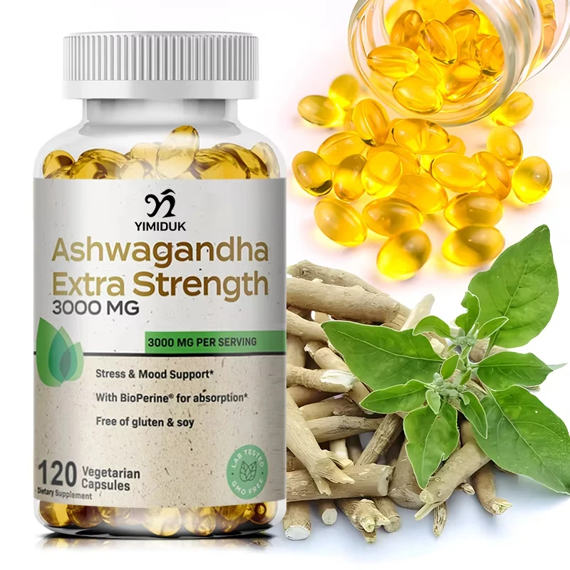 

Ashwagandha Extract Capsule 3000mg-Stress & Mood Relief,Improving Sleep, Anti-Anxiety Stress Relief ，Boost Focus & Brain Health