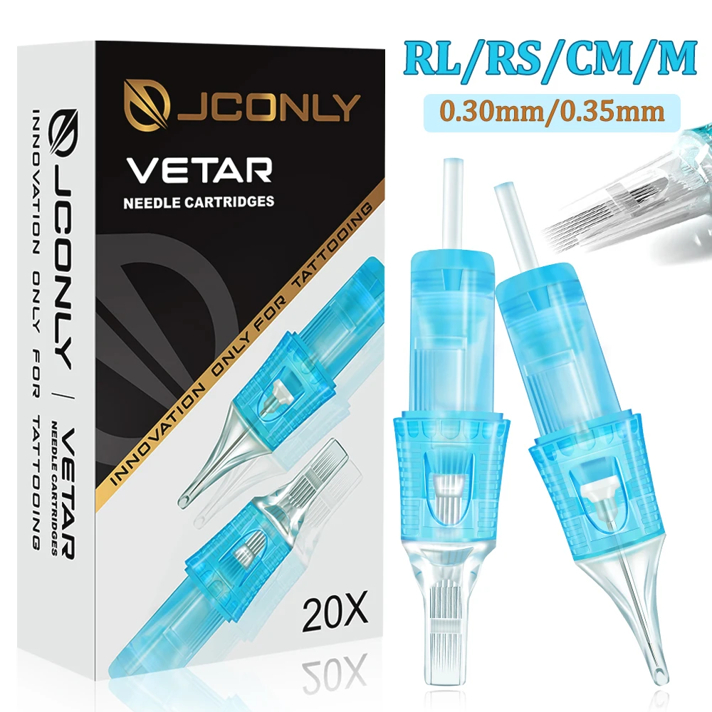 

JCONLY Tattoo Cartridge Needle 20/10pcs Disposable Sterilized Tattoo Needle RL RS CM M1 Cartridges for Makeup Tattoo Machine Pen