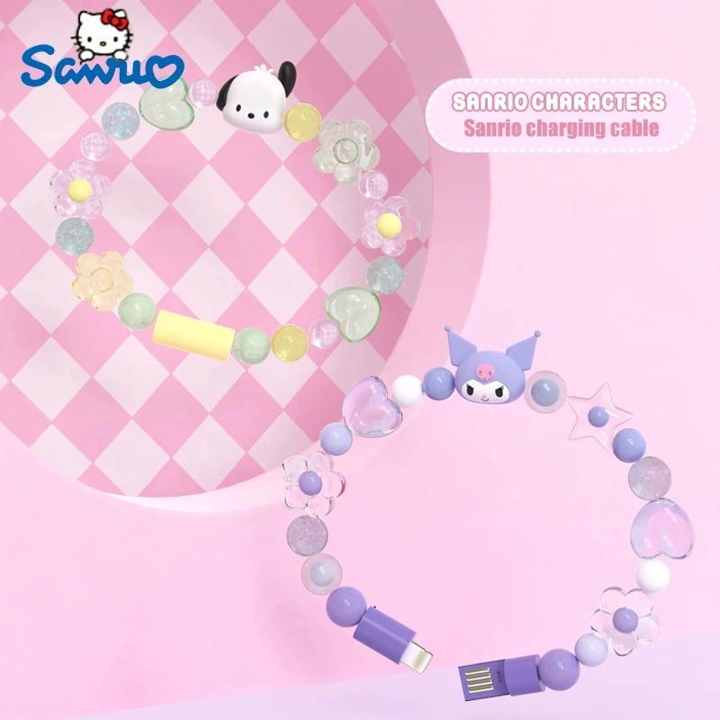 Sanrio Kuromi Type C Bracelet Fast Charging Cable USB Cord Pochacco Cartoon For ipad Huawei Xiaomi Data Line Gifts