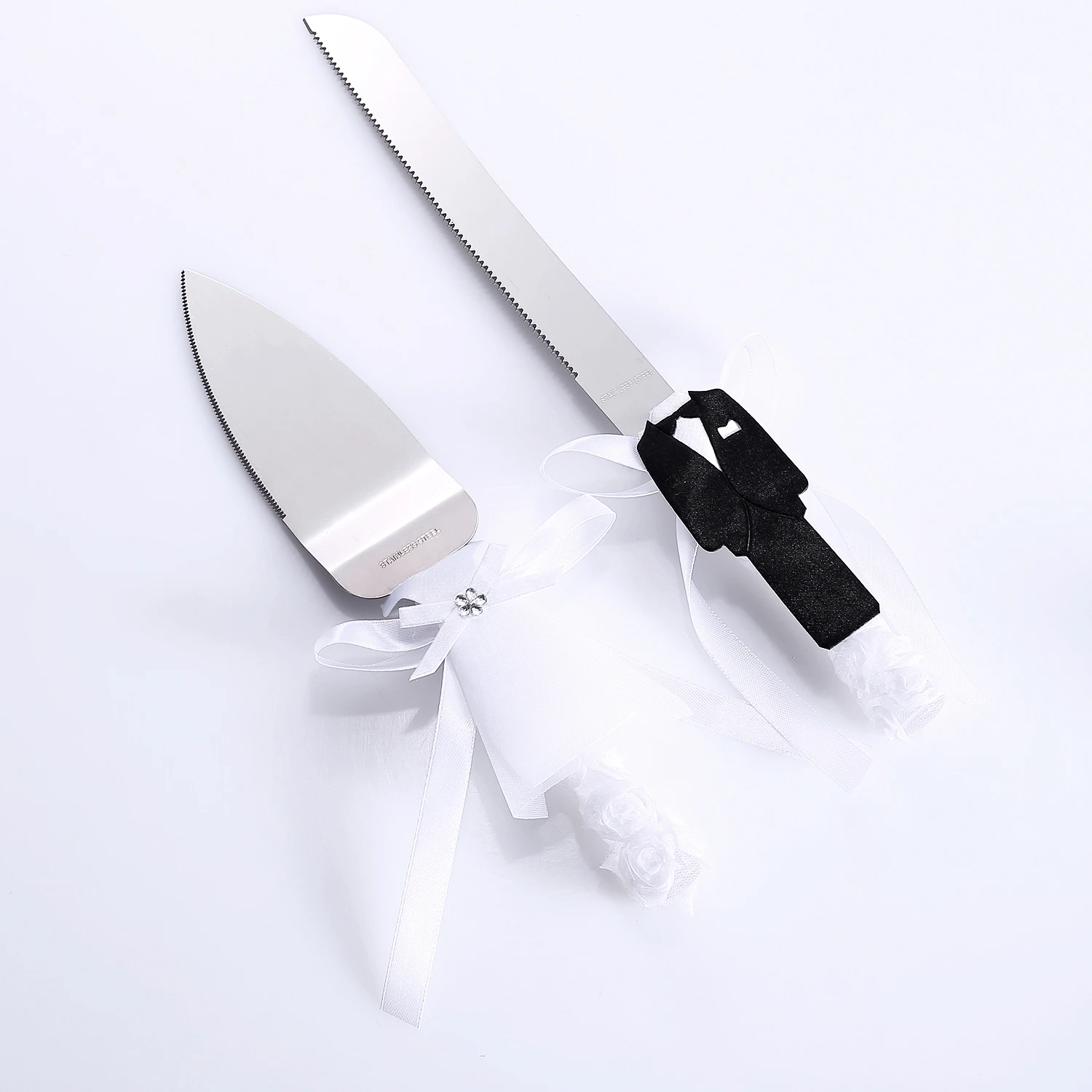 Wedding Cake Cutting Set Steel Engagement Celebration Props Two-Piece Knife And Server for Anniversaries And Parties