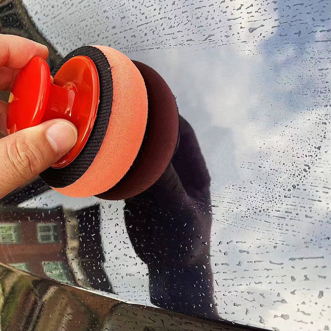6 Pcs Set Car Wax Washing Polishing Sponge Cleaning Foam Kit Microfiber Applicator Pad Gripper Handle Car Styling Tool image 5