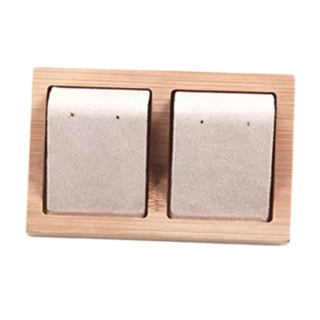 2 Pair Earring Cards, Velvet/Leatherette Bamboo Earrings Display Card Holder for Jewelry Accessory Display, 3 Colors