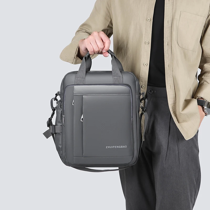 Business Casual Handbag for Men Minimalist Large Capcity Waterproof Shoulder Bag Luggage Strap Design Durable Cross body Bags