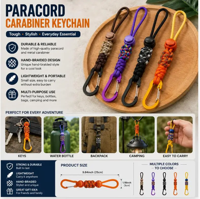Portable Water Bottle Beverage Lanyard Backpack Key Travel Mountaineering Essential Water Bottle Buckle Key Chain Lanyard