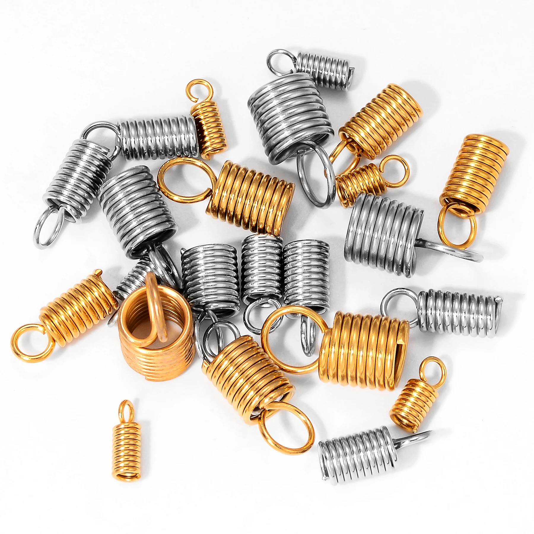 

Stainless Steel 1/2/2.5/3/4/5mm Ropes Cord Crimp End Caps Buckle Tips Necklace Bracelet Connectors Clasp hooks Jewelry Findings