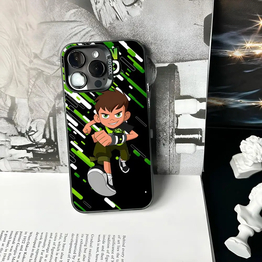 B-Ben Cartoon 10 Phone Case Matte Colored Silver For iPhone 16 15 14 13 12 11 Pro Max Plus XS X Shockproof Hard Cover