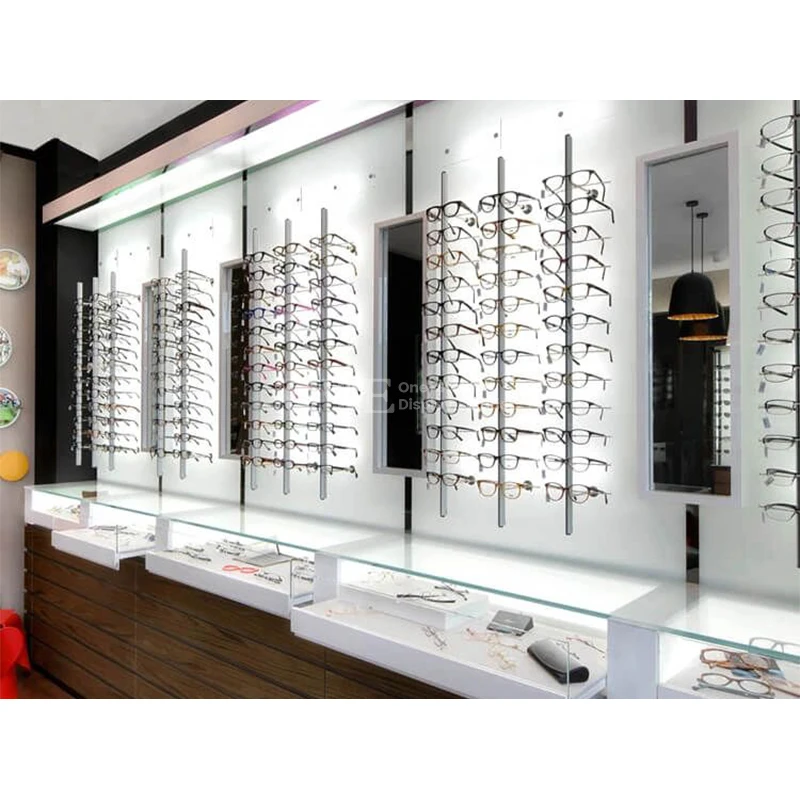 

custom.Optical Shop Design Wooden Sunglass Display Stand Showcase Custom Eyeglasses Store Shelf Decoration Eyewear Display Cabin