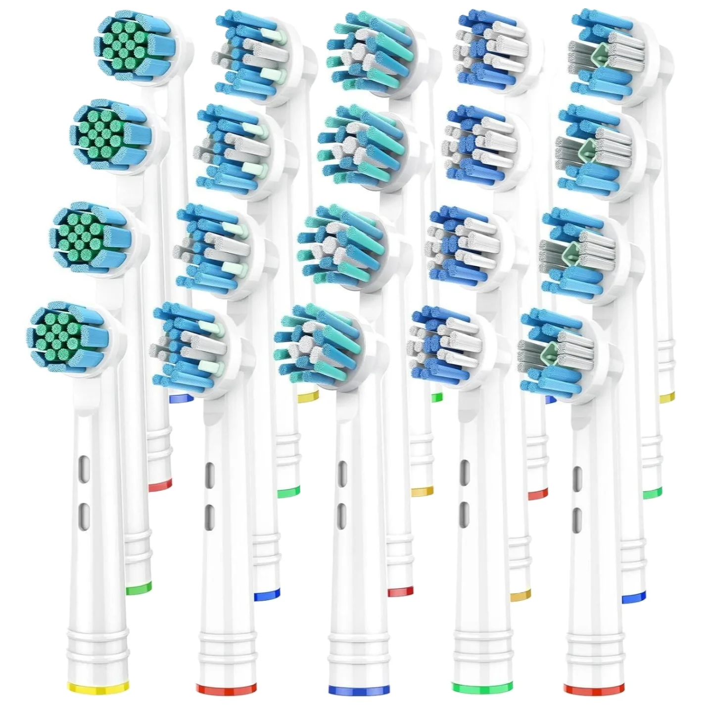 Têtes de brosse de rechange pour tous les jours, compatible avec Oral B Braun Precision,Floss,Cross,3D Clean 7000, Pro 1000, 9600, 5000, 3000/8000, 20 pièces