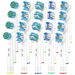 Cabeças de substituição, 20 Recargas, Compatível com Oral B Braun, Precisão, Fio dental, Cross, Limpeza 3D, 7000, Pro 1000, 9600, 5000, 3000, 8000, 20