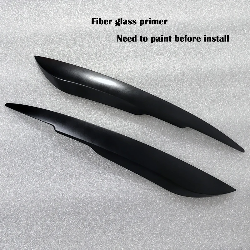 Carbon Fiber Headlight Eyebrow Cover Trim Sticker Head Lamp Eyelid For Audi A4 B7 2005 - 2008 Fiber glass matte black eyebrows