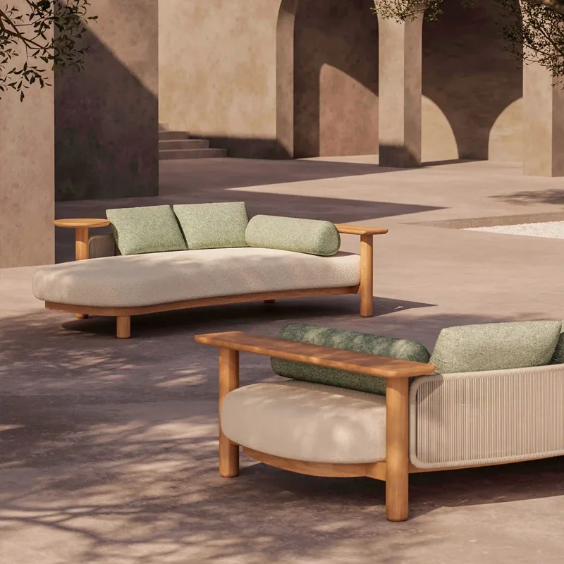 

Outdoor Rattan Sofa, Courtyard Balcony, Villa, Hotel, Homestay, Garden, Outdoor Outdoor Solid Wood Furniture Combination