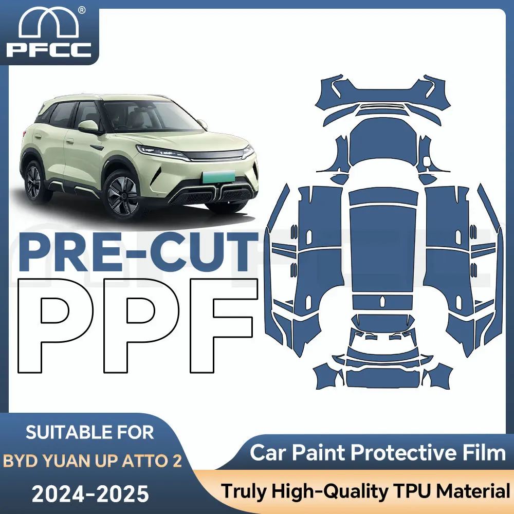 

Car Accessories For BYD Yuan UP ATTO 2 2024 2025 8.5thick High Quality Self-Healing Transparent Pre-Cut Car Paint Protection PPF