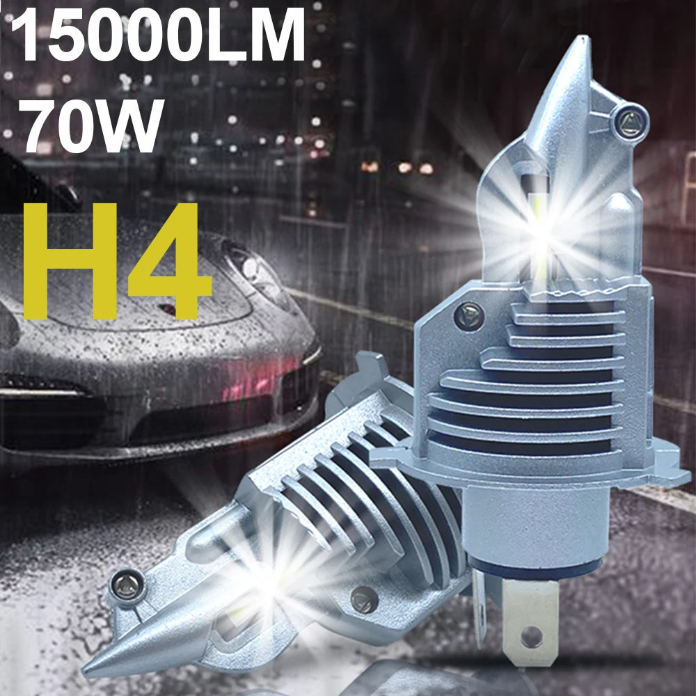 Super Mini H4 Led Car Headlight 9003 HB2 70W 6500K Fighter High Power Brighter LED Light Replacement Lamp for Motorcycle 12V