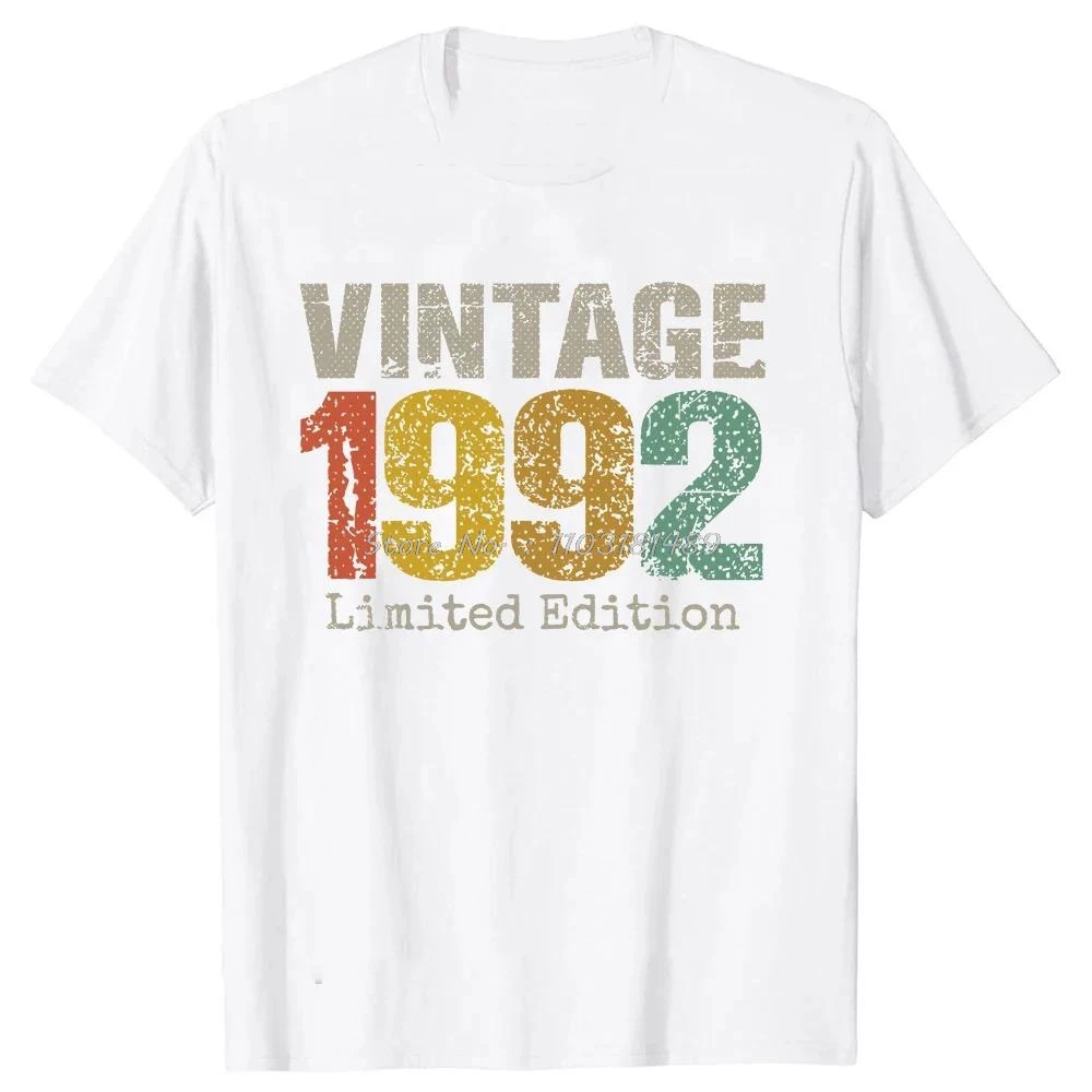 Made in 1992 Birthday Gifts 32 Year Old 32th Bday Present T Shirt Men Printed T-shirt Fashion Short Sleeve Anniversary Tee Tops