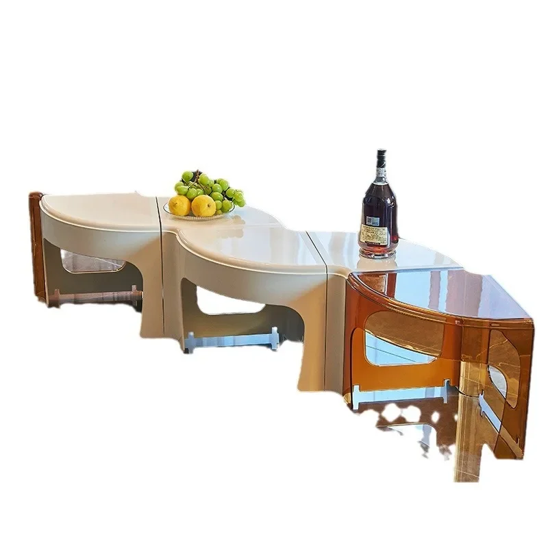 

Round coffee table designer creative small apartment coffee table can split and combination