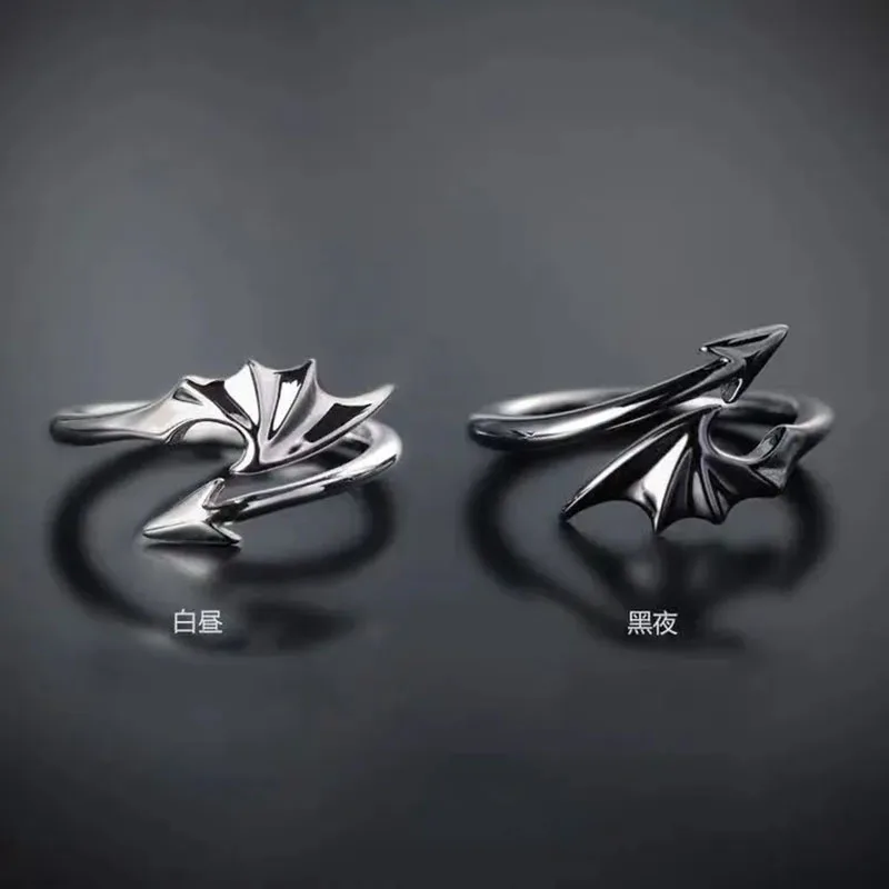 rings Personality creative angel ring devil wings angel wings men women couple rings pair girlfriends tail ring live mouth ring