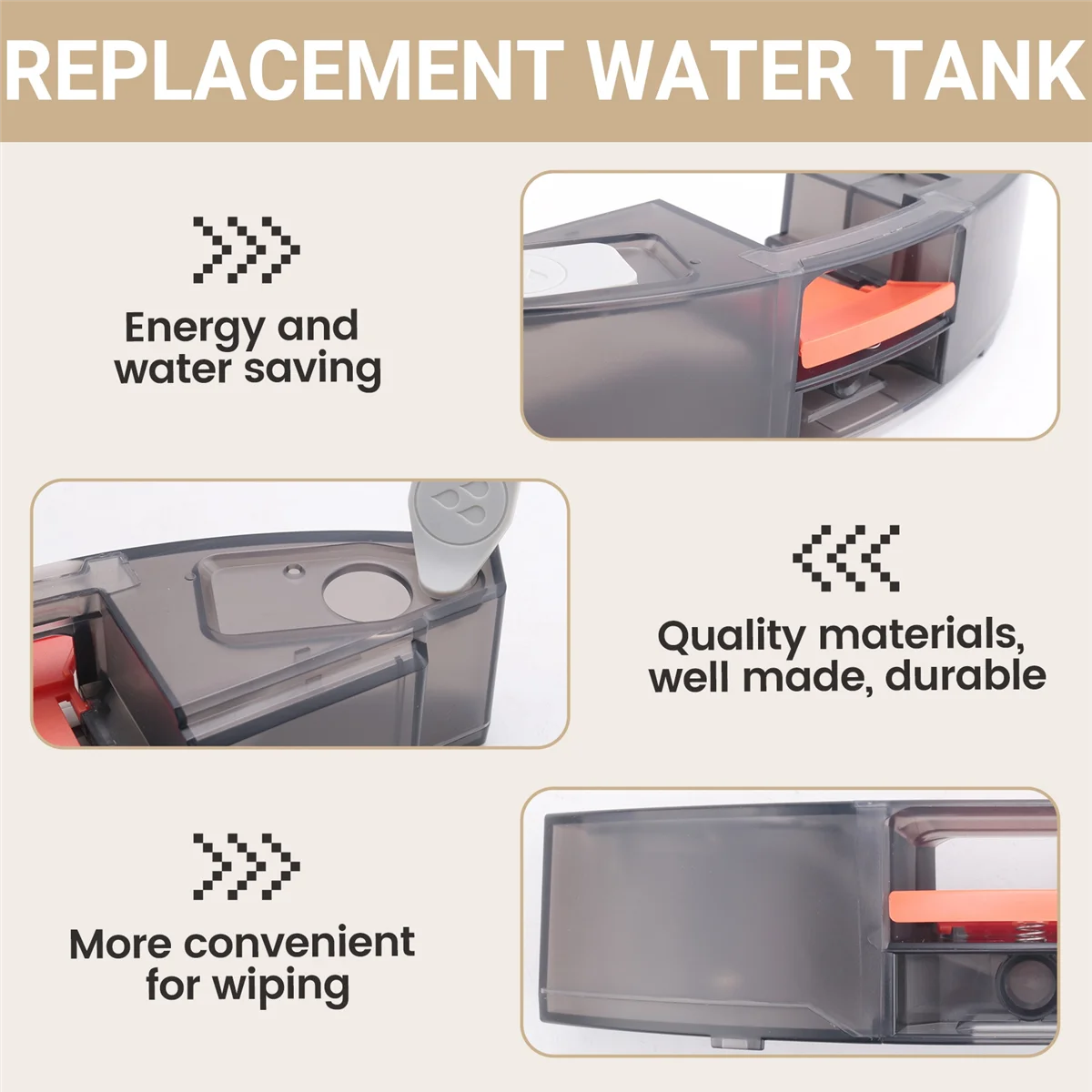 

AAAL Replacement Water Tank for S7 MaxV Ultra/S7 MAXV/S7 Pro Robot Vacuum Cleaner Parts