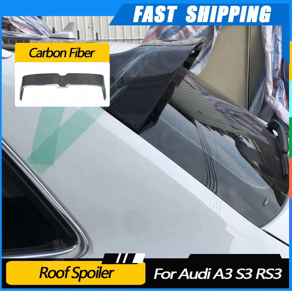 

JMCARCOOL Carbon Fiber FRP Rear Boot Spoiler For Audi A3 S3 RS3 8V Hatchback 4 Door 2014 2015 2016 2017 2018
