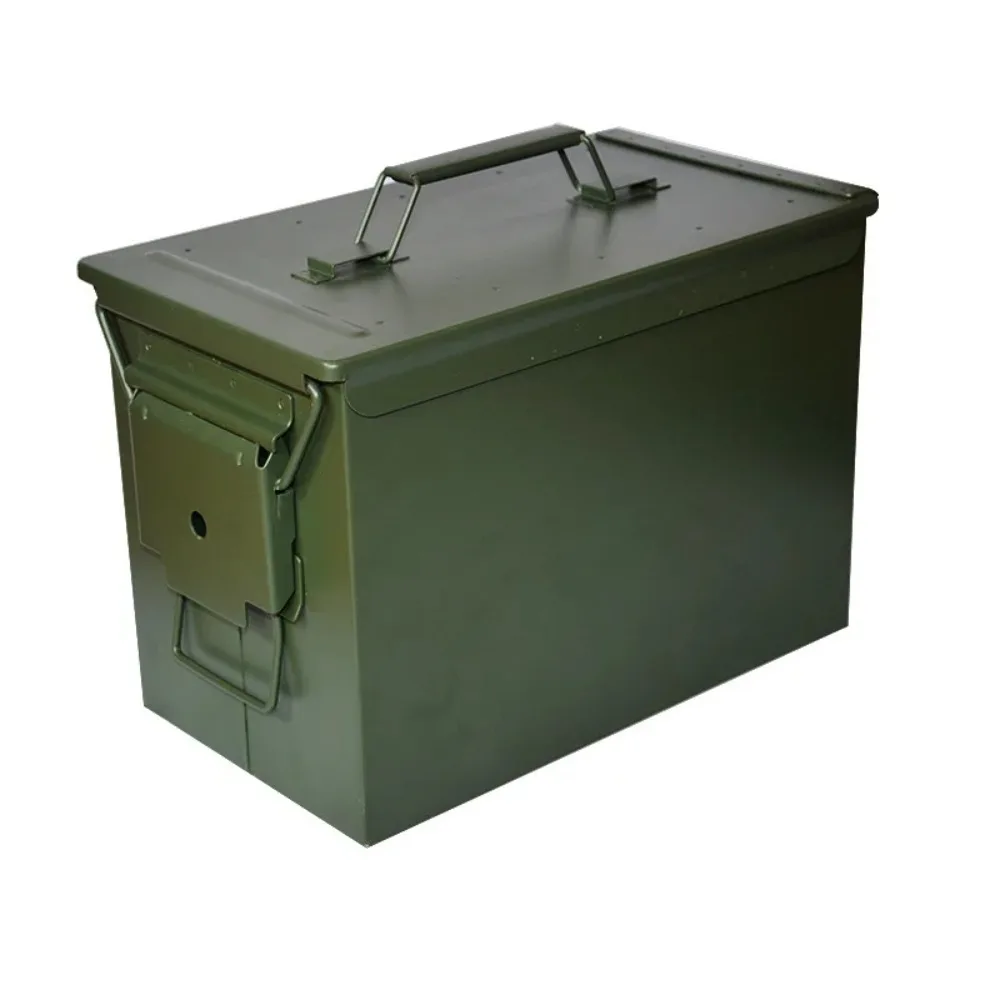 High Strength Metal Ammunition Box Metal Tool Iron Storage Box Small Multifunctional Protective Portable Ammunition Empty Box