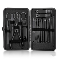 AT69 -Nail Clipper Set Stainless Steel Manicure Nail Scissors Pedicure Kit Nippers Trimmer Care Tool With Storage Box 18Pcs
