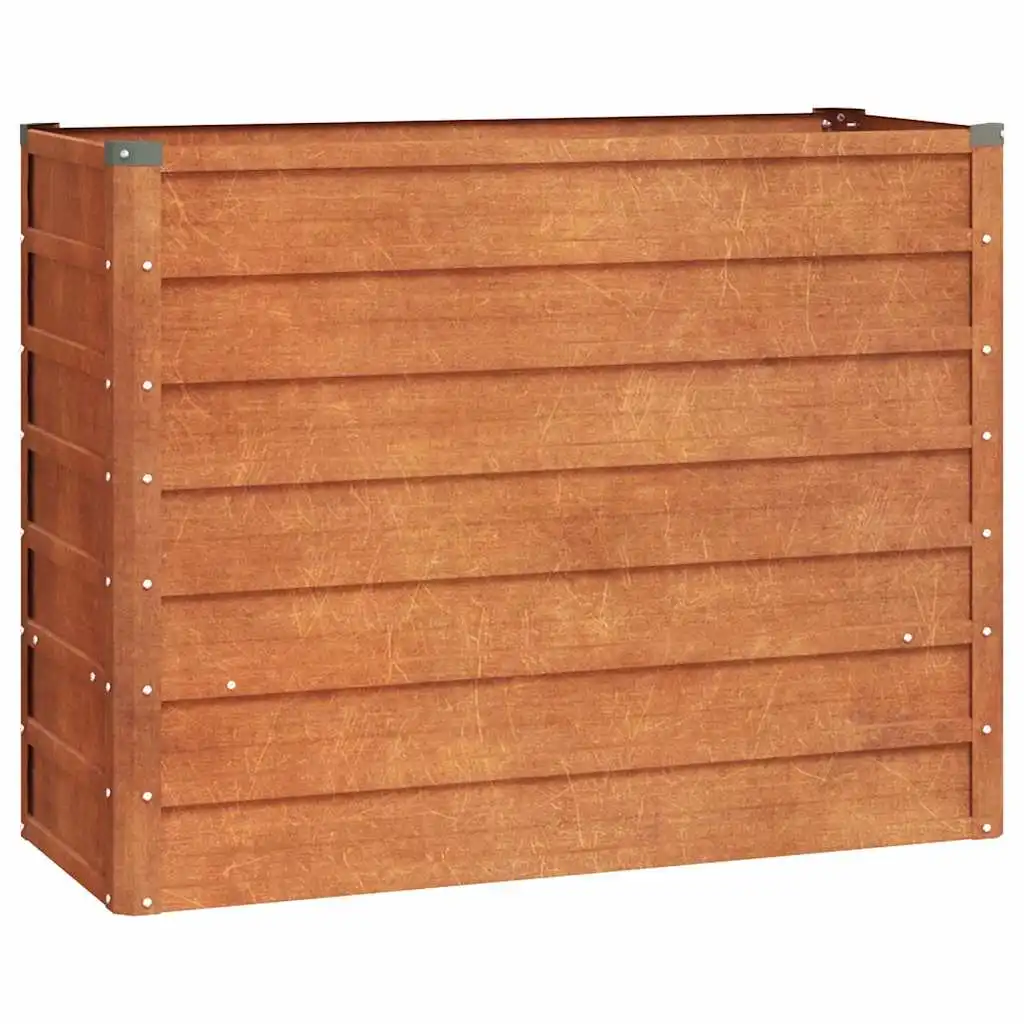 Hochbeet für den Garten 100x40x77 cm Cortenstahl Rostoptik Pflanzkasten für Gemüsebeet im Freien – Detail 2