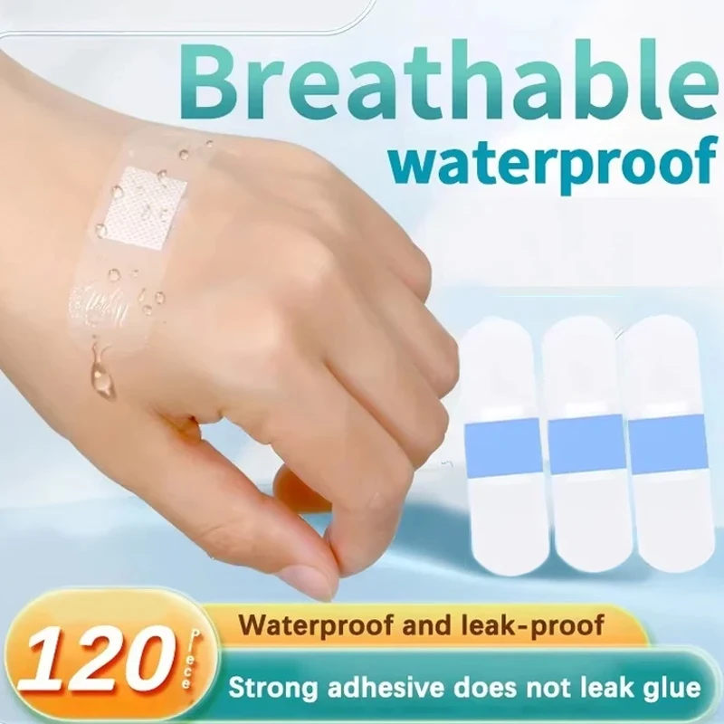 100pcs Waterproof Breathable Adhesive Bandages DressingsMulti-Scenario Use for Bathing, Swimming, and Outdoor Activities
