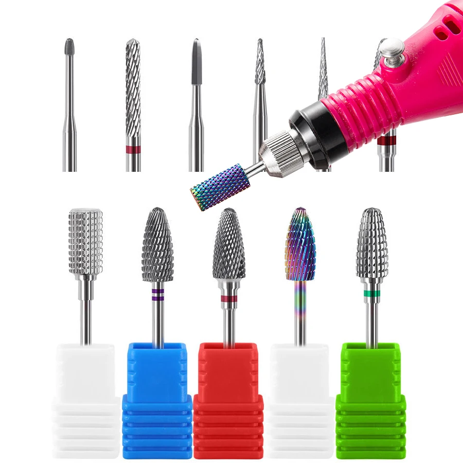 

Tungsten Carbide Polishing Heads for Nail Removal and Buffing, Nail Drill Bits, Grinding Bits for Nail Art Manicure