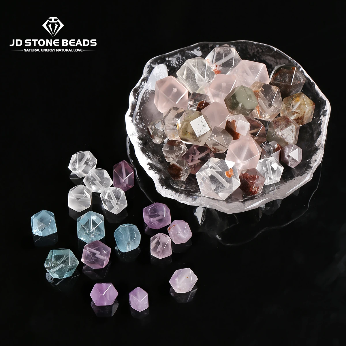1 Pc Natural Stone Ghost Quartz Amethyst Faceted Octagonal Shape Gems Bead for Jewelry Making DIY Necklace Bracelet Accessories