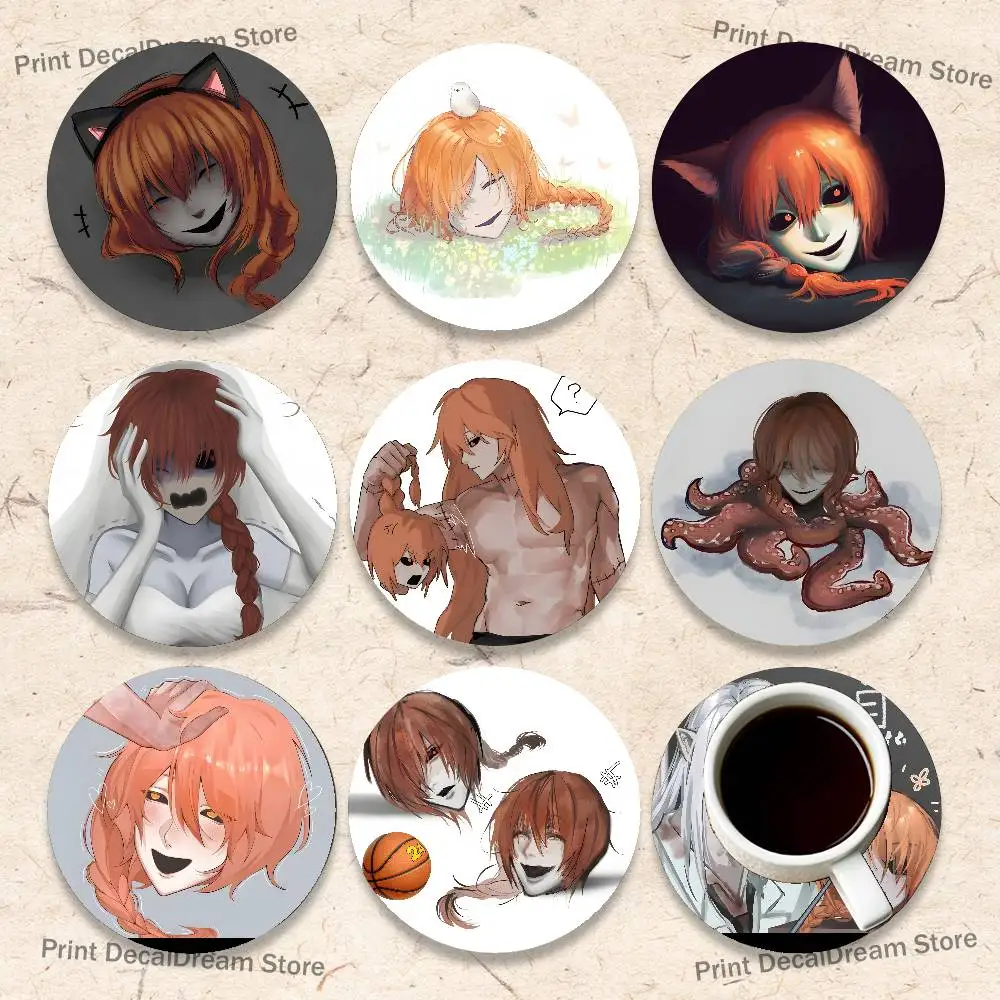 

H-HomicipherS Mr Round Coaster Non-slip table mat Insulated Coasters Kitchen Dining Room Tabletop Decor