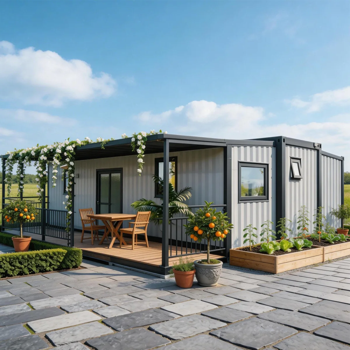 Factory Price Expandable 20ft Steel Shipping Container House with Breathable Design for Modern Living  2 Bedroom Garden House