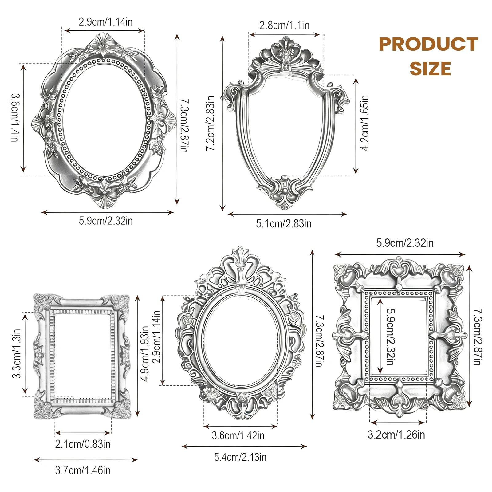 Vintage Retro Gold Mini Picture Frame Display Accessories