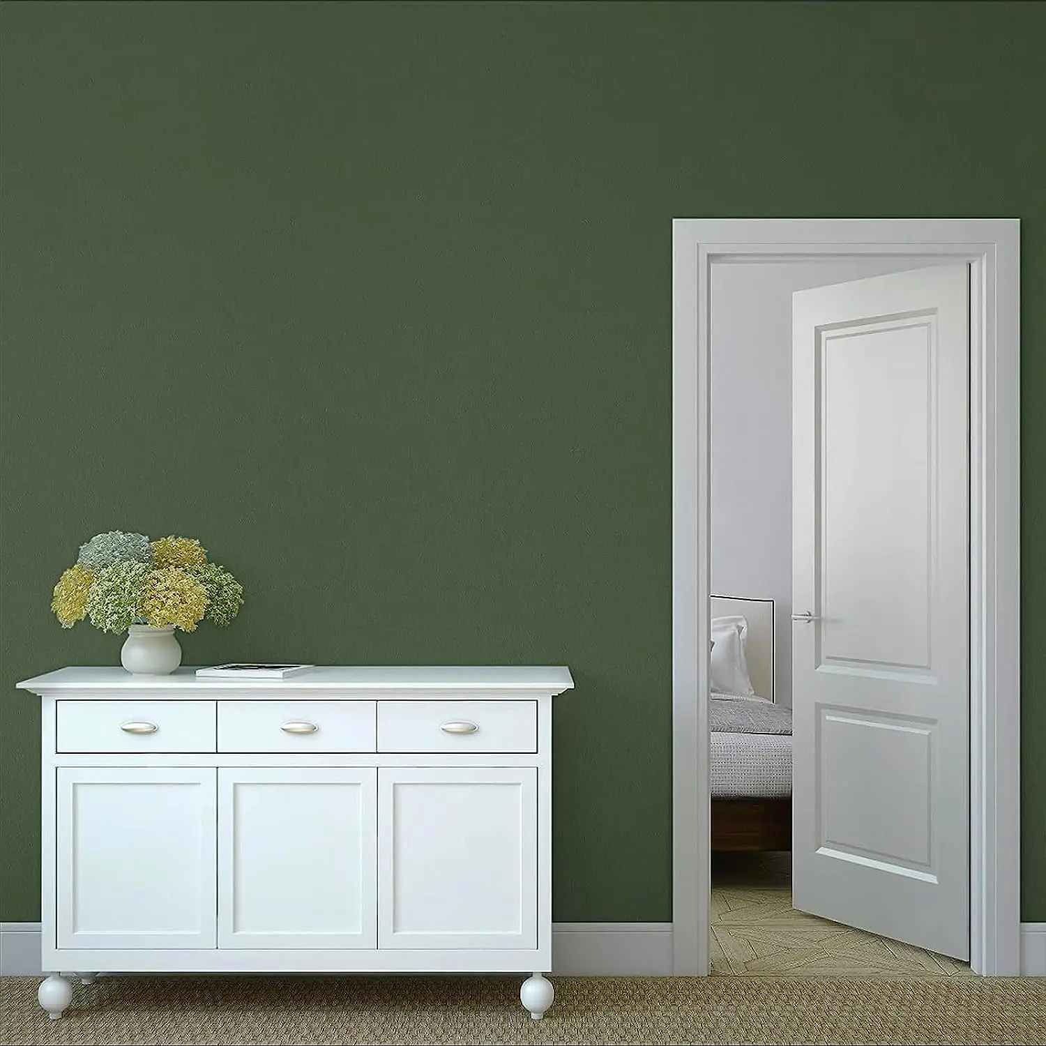 55cm Width Self-adhesive Film Green Matt Thickened Sticker Furniture Kitchen for Cupboards Tables Wall DIY Renovation Wallpaper
