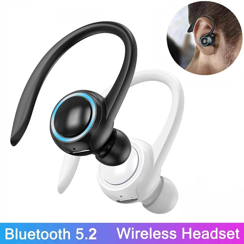 Fones de ouvido sem fio mini fone de ouvido mãos livres hifi bass cancelamento de ruído fone de ouvido esportivo com microfone para chamada de carro único, TWS