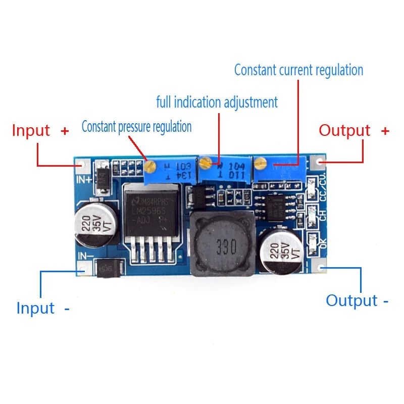 LM2596 DC-DC 3A Adjustable Step-down Module LM2596 Constant Current Voltage Regulator High Efficiency Low Heat