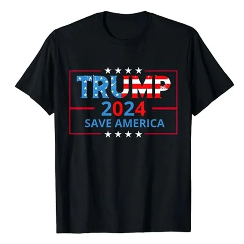 Trump 2024 | I\'ll Be Back | Elect Donald Trump 2024 Election 3d Printed T-shirt Loose Casual Streetwear Short Sleeves Tops