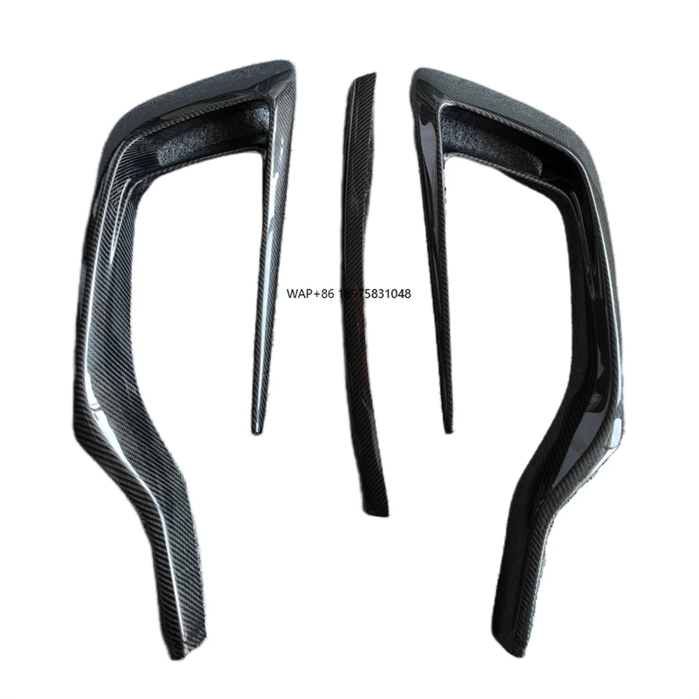 

For Body Parts True Carbon Fiber M-Style Front Bumper Splitter Air Blade Fins Rear Ventilation Duckwing
