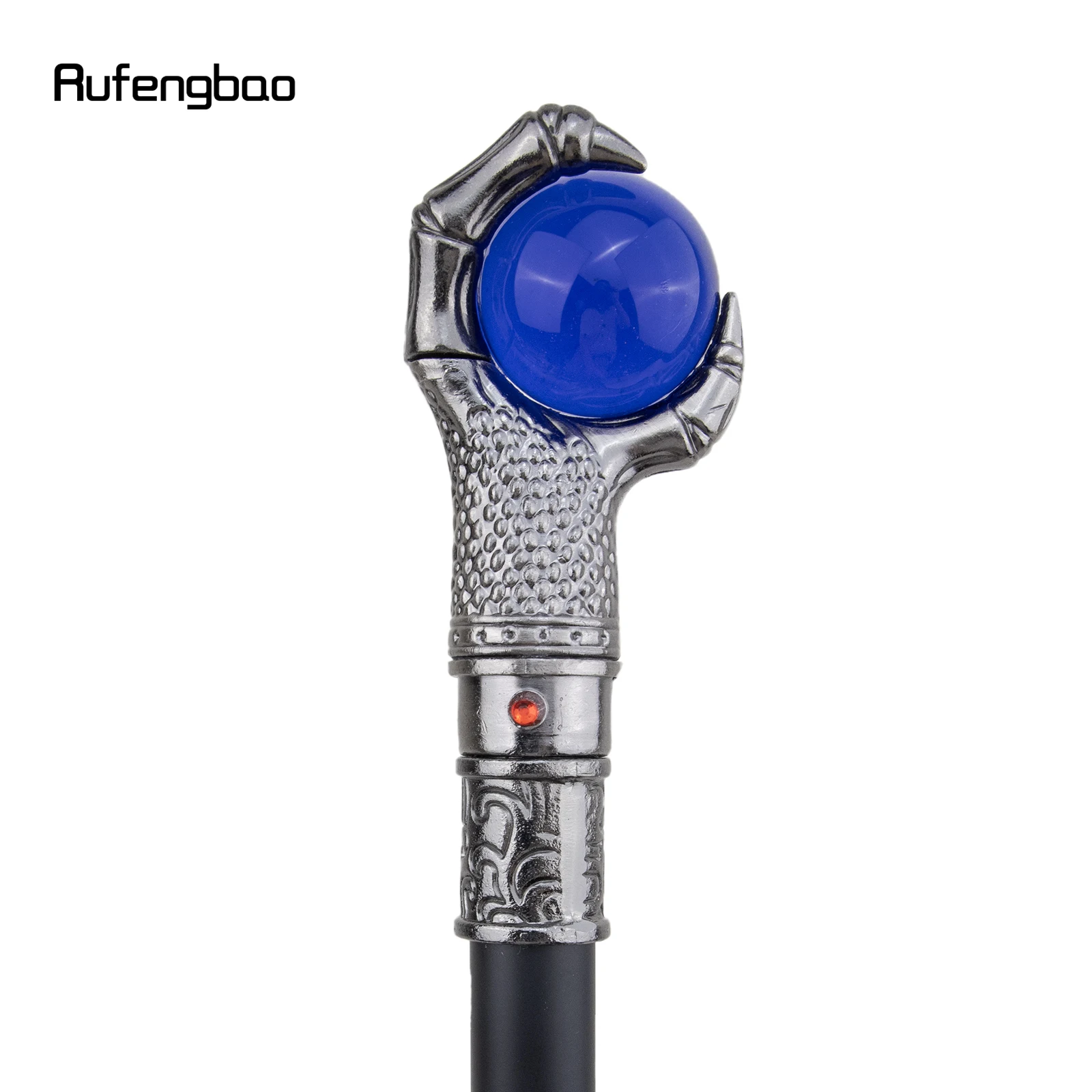 Silver Dragon Claw Grasp Blue Glass Ball Walking Cane Fashion Decorative Walking Stick Gentleman Elegant Cosplay  Crosier 93cm