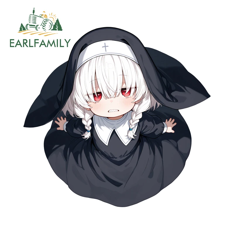 EARLFAMILY Loli Anime Girl Car Stickers Amusing Eye-Catching RV Decals Occlusion Scratch Sunscreen Vinyl DIY Graffiti Decoratio