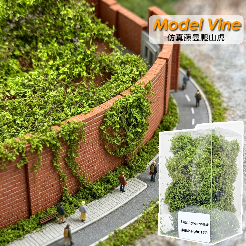 N/Z Maßstab Miniatur-Simulationsmodell Weinrebe Mikro-Landschaft Bergvegetation Zugplattform Dekorative Gebäudewände Efeu-Modell