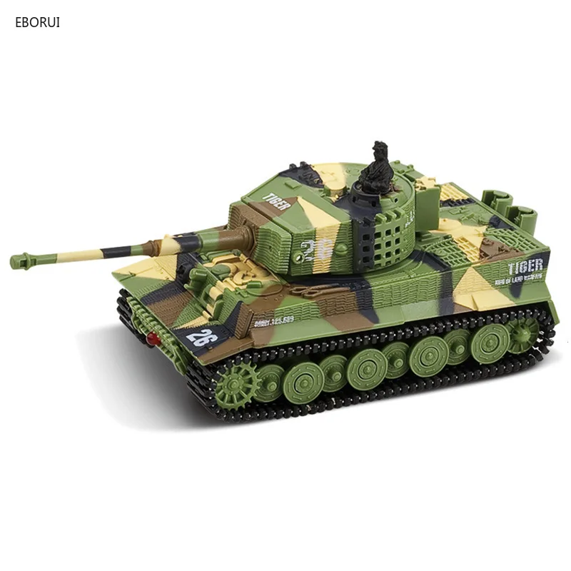 EBORUI 2117 Mini RC Tank 1:72 Radio Remote Control Mini RC German Military Tiger Tank with Sound Gift Toys RTR