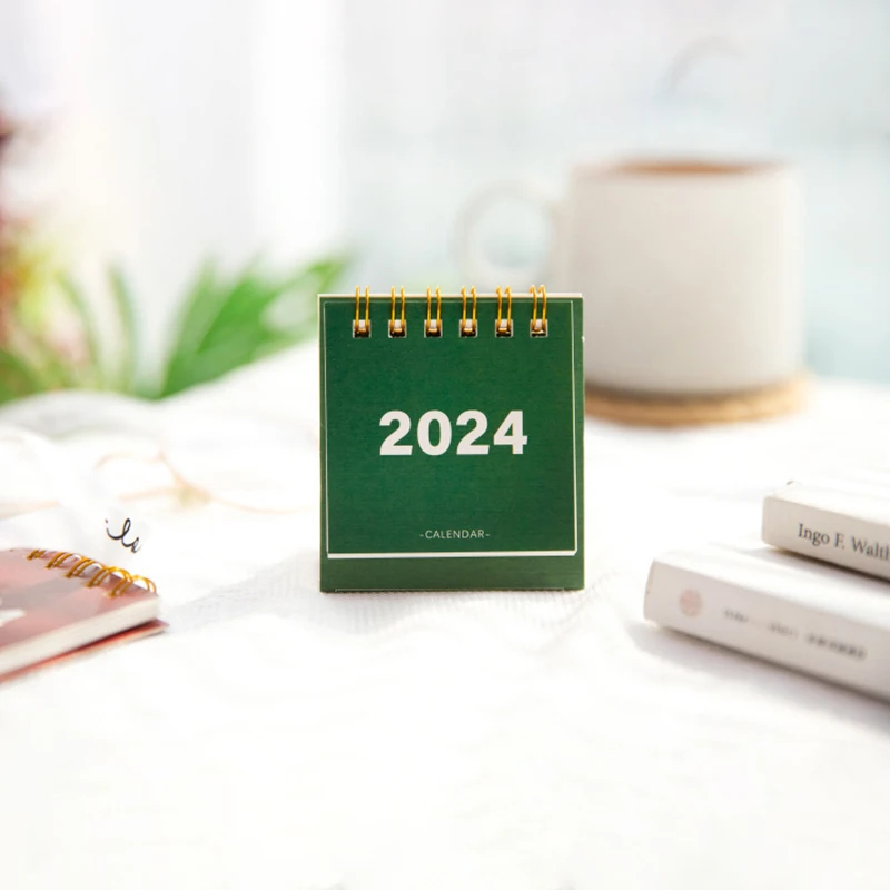 1Piece 2024 Mini Desk Calendar Simple Calendar Creative Calendar Self-disciplined Punching Plan Student Stationaries Accessories