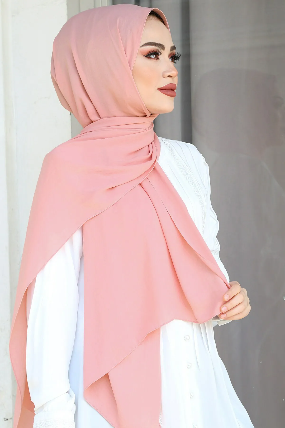 Caz Shawl-Salmon Winter Autumn 2021 Muslim Women Hijab headscarf Islamic Turkey