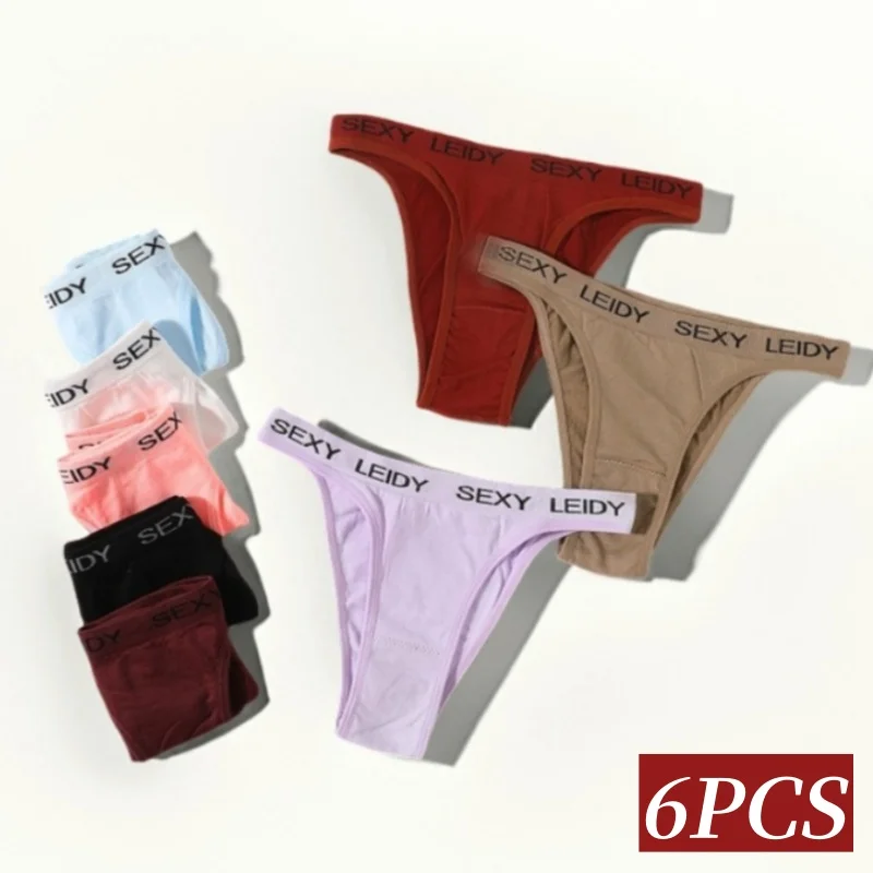 6Pcs/Set Letter Belt Brazilian Panties Women Seamless Underwear Female Underpants Sexy Briefs Lingerie Comfy Intimates