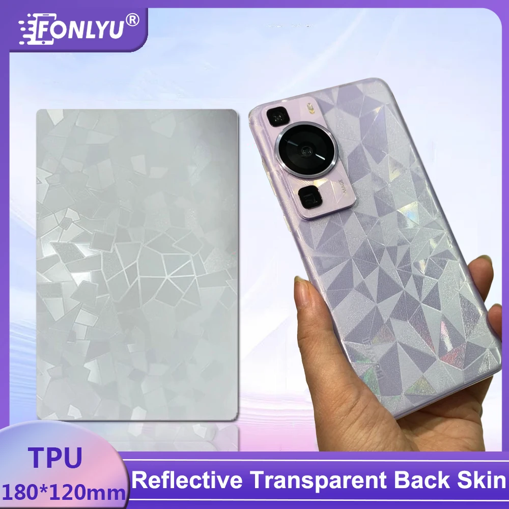 FONLYU Reflective Transparent 3D Embossed Back Cover Sticker Protective Film For Cellphone Skin Hydrogel Sheet Cutting Machine