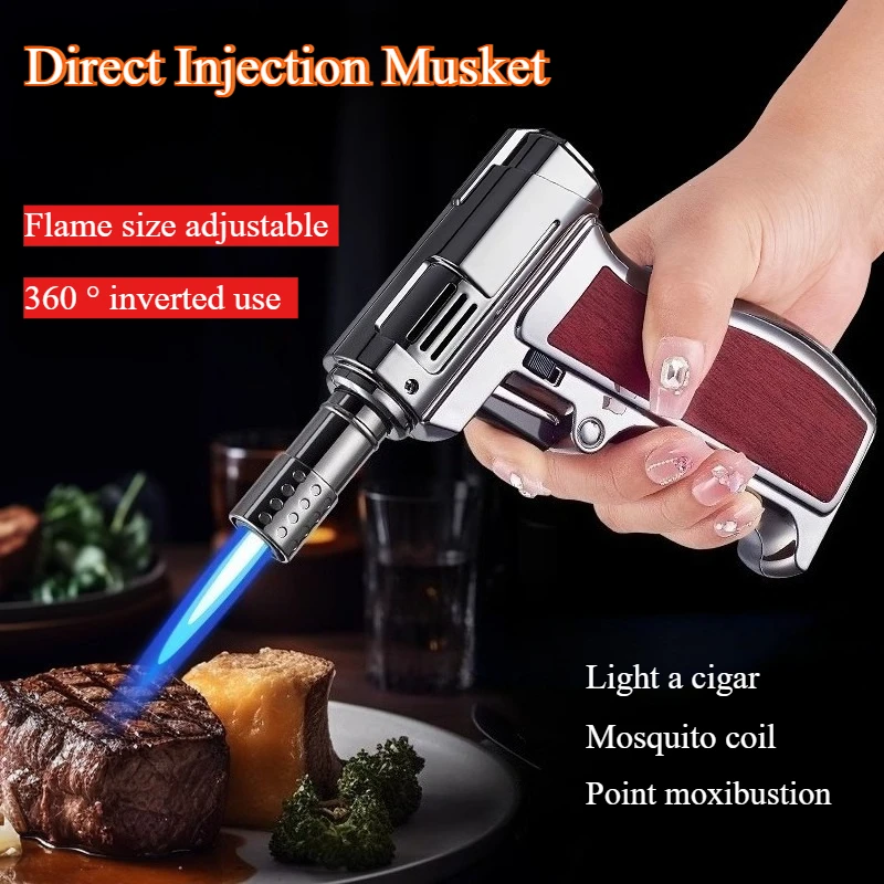 

Household Handheld Welding Windproof Cigarette Lighter Lighter Inflatable Moxibustion Cigar Barbecue Ignition Spray Gun Durable