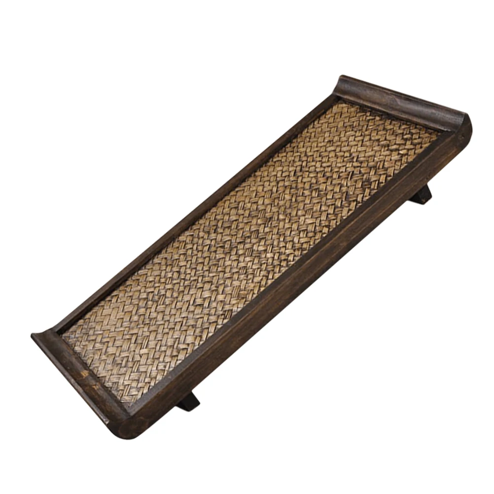 

Wooden Woven Tray Rectangular Tea Fruit Bread Dish Dessert Restaurant Plate Simple Stylish Design Portable Space Saving Family